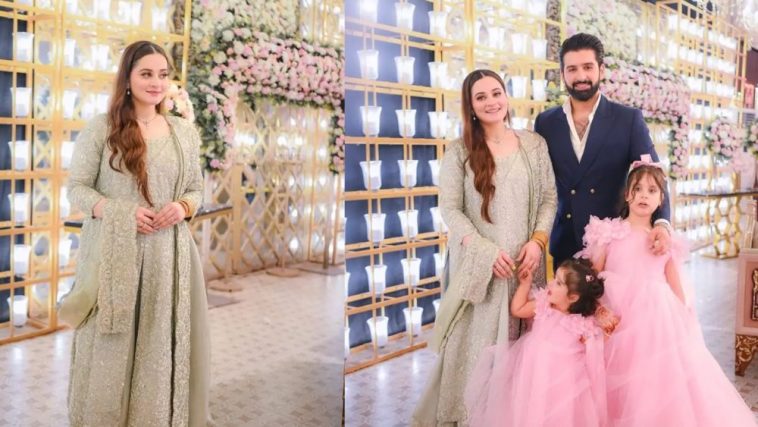Aiman & Muneeb Shine with Daughters at Maaz’s Walima